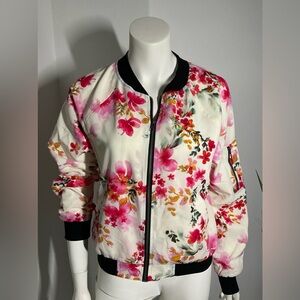 Sanctuary Pink and White Floral Bomber Jacket